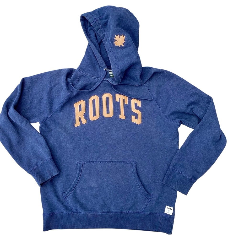 ROOTS Navy Blue Hoodie Medium - Picture 1 of 12